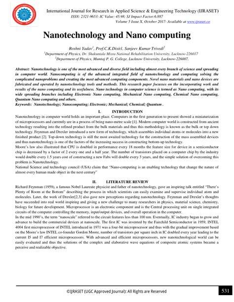 Understood this unusual fact, it's time to talk about neuromorphic computing. (PDF) Nanotechnology and Nano computing