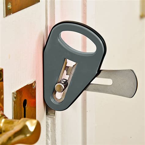 And if you want extra added security insert the exterior part of the lock into the door by feeding the long metal piece through the opening in the center of the bolt. The Easylock - Super Strong Portable Door Lock - Unicun