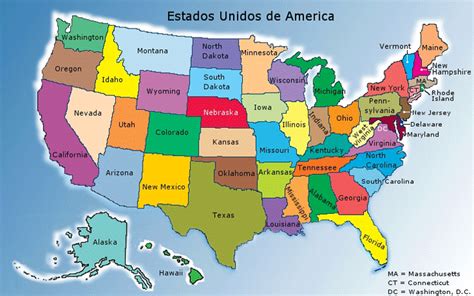 Us map showing states and capitals plus lakes, surrounding oceans and bordering countries. Mapas dos Estados Unidos da America | Roteiros e Dicas de ...