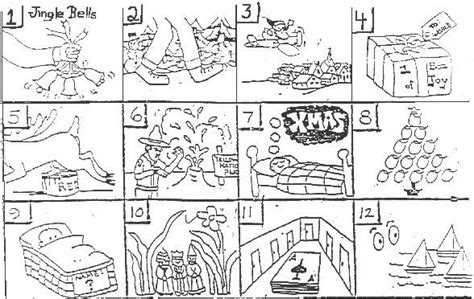 Q6.which piece completes this picture? christmas puzzles brain teasers printable | Here are 24 images representing songs celebrating ...