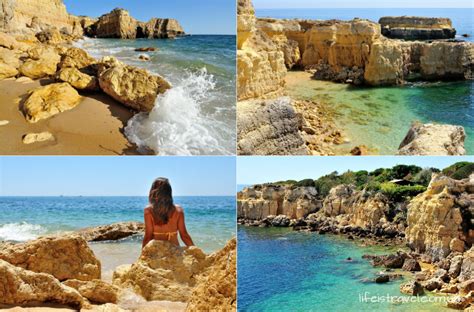 Castelo beach is a small beach whose sands stand between large rock walls. Самые красивые пляжи в Алгарве, Португалия: Praia do Castelo