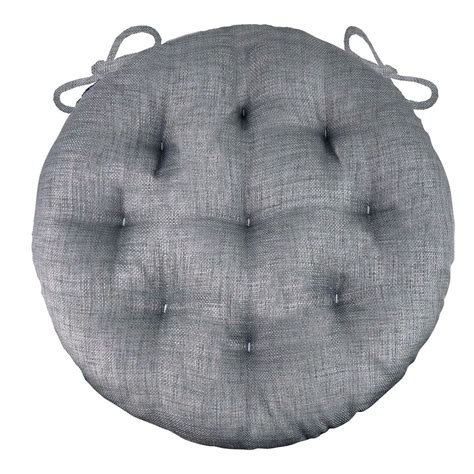 Finish by tying your cushion to the chair and enjoying your new soft seat! Rave Graphite Grey Bistro Chair Pad - 16" Round Cushion ...