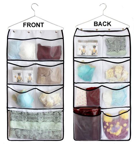 Remember back when i shared my daughter's bedroom closet declutter? Misslo Durable Hanging Closet Double Sided Bra Stocking ...