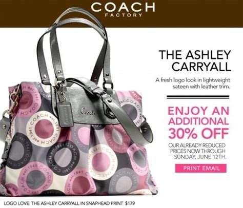 COACH Canada Factory Outlet Store: Save 30% Through June 12th Printable ...