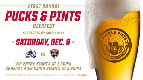 Gold coast beverage is in the sectors of: Florida Panthers to Host 'Pucks & Pints' Presented by Gold Coast Beverage on Saturday, Dec. 9 ...