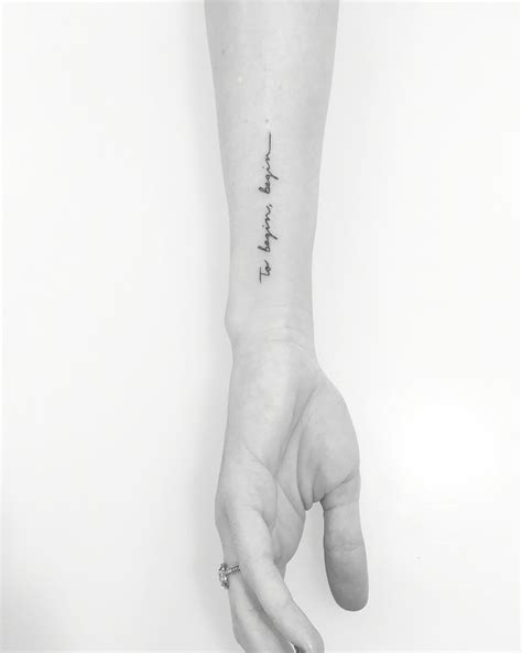 Picking a font for your next tattoo is a very important decision. Minimalist tattoo. Script by @jonboytattoo NYC ...