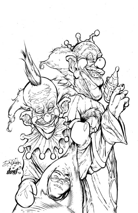 Tekening killer clown / galen läskig clown cartoon illustration stock. Tekening Killer Clown / Sticker Portret Van Een Ondode ...