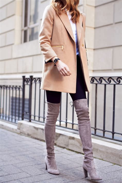 Camel knee high boots for women. HOW TO WEAR OVER THE KNEE BOOTS | Fashion Jackson