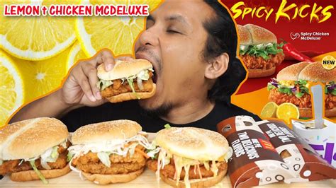 The chicken is so fresh that you can taste the difference. burger LEMON CHALLENGE (mukbang malaysia) SPICY LEMON ...