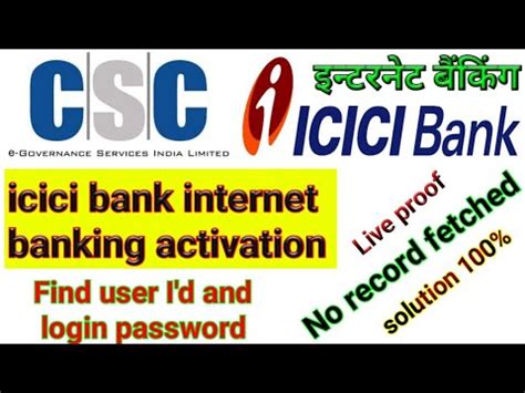 To generate password, log on to www.icicibank.com and click on generate password online in the login page. How to active icici internet banking, get login I'd and ...