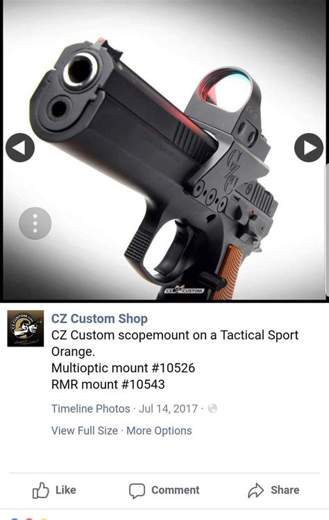 Cz 75 tac sport 2tone 9mm. CZ tactical sport orange optic mount from custom shop