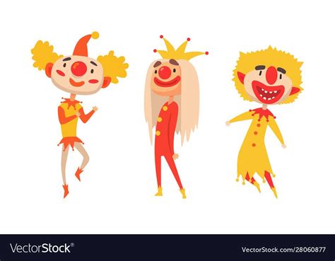 Harlequins are from historical italian theater. Set of clowns harlequins performances show Vector Image ...