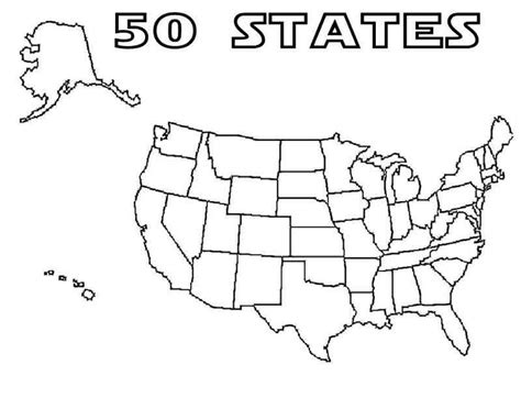 Us map coloring pages are a fantastic way for children to learn the 50 states, including alaska and hawaii. 50 States Coloring Page. di 2020