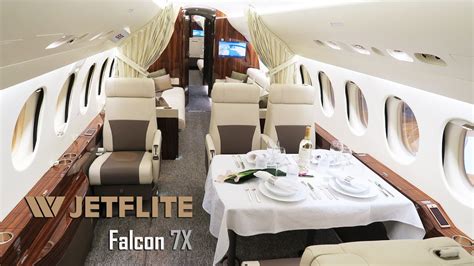 The dassault falcon 7x took its first flight in 2005, and was first delivered to a customer in 2007. Falcon 7X interior video - YouTube