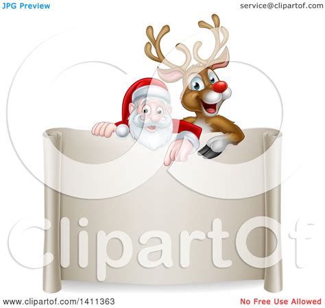Download and use them in your website, document or presentation. Clipart of a Christmas Red Nosed Reindeer and Santa ...