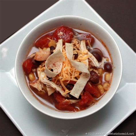 Use ground beef or ground turkey in this great tasting soup. Crock Pot Chicken Taco Soup - That's What {Che} Said...