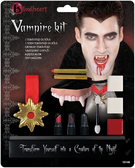 Stick the makeshift fangs onto your front teeth with the wax pointed in. Includes 2 makeup sticks, 3 mini makeup sticks, grease ...