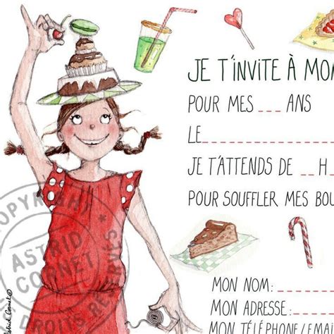 An invitation to a party. Carte D'anniversaire Pour Une Petite Fille De 10 Ans ...