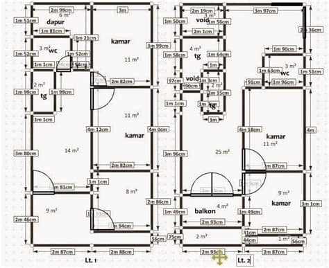 Denah rumah 2 lantai untuk 3 kamar tidur : Desain Rumah Minimalis 2 Lantai 6X10 - Foto Desain Rumah ...