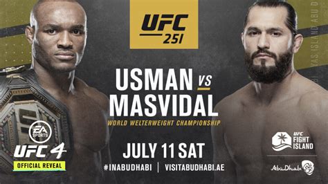 Masvidal 2 will take place saturday, april 24 at vystar veterans memorial arena in jacksonville, fla. How to order UFC 251 PPV: Usman vs. Masvidal