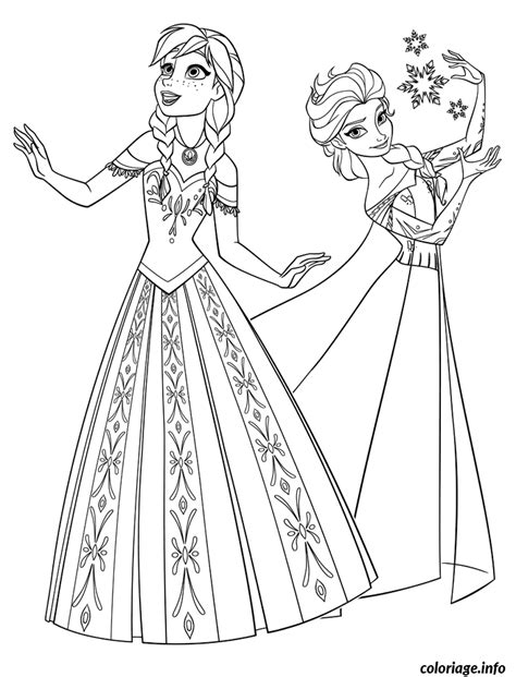 Coloriage a imprimer princesse elsa. Coloriage Reine Des Neiges Anna Et Elsa Princesse Dessin ...