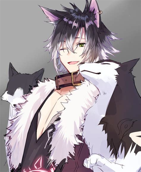 Anime boy with wolf ears drawing. 由夜 on | Wolf boy anime, Anime cat boy, Cute anime guys