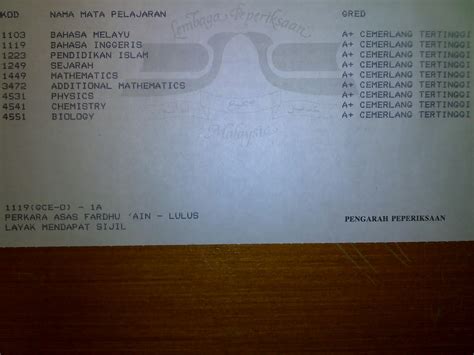 I hope you are doing well. My SPM Results