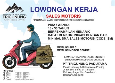 Peluang kerja purchasing staff pt sriwahana adityakarta di solo dengan keahlian bisa komunikatif untuk bekerjasama serta menguasai bidang industri. INFO LOKER PT. Trigunung Padutama