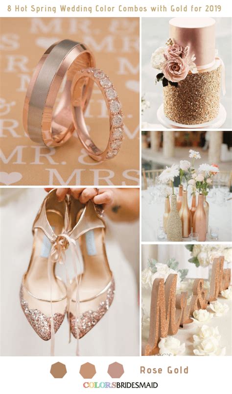 #colourpalette #color #colour ivory, dusty rose, gold, and wisteria wedding color scheme. 8 Hottest Spring Wedding Color Combos with Gold for 2019 ...