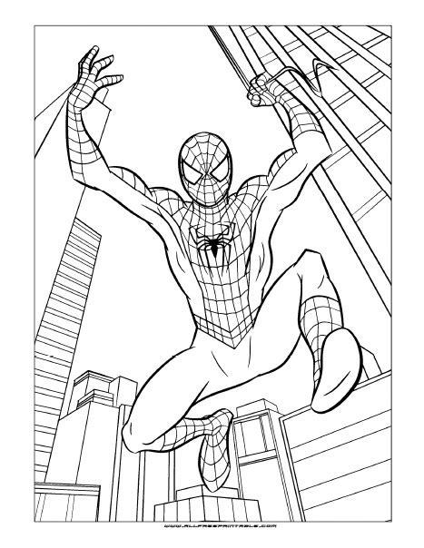 Super hero on the background of the web. Spider-Man Coloring Pages - Coloring Home