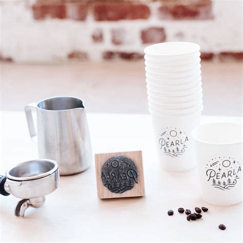 We only want to deal in compostable cups, so, if you know of a supplier with good prices & lower minimums. Coffee Cup Rubber Stamps - Woodruff and Co