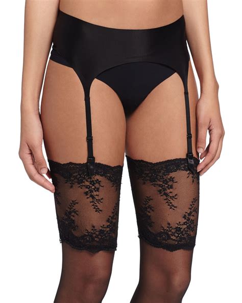 Check spelling or type a new query. Wolford Satin Garter Belt & Filigra Lace-trim Thigh-high ...