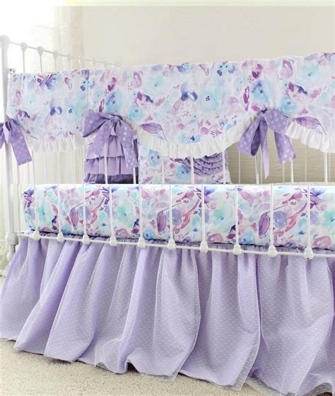 Cartoon purple floral design baby crib bed set baby bedding set cotton. Ocean Dreams Purple Crib Bedding Set - Lottie Da Baby