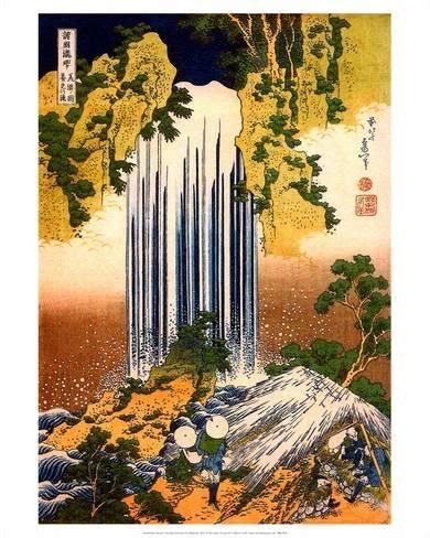 Amida waterfall on the kisokaido road (kisoji no oku amidagataki). Art Print: Two Men Admiring Yoro Waterfall, 1832 by ...