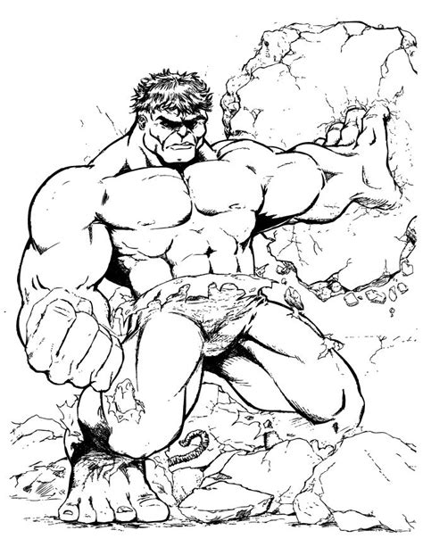 Welcome to our avengers coloring pages. Strong Incredible Hulk Breaking Rock Coloring Page | Incredible hulk, The incredibles, Coloring ...