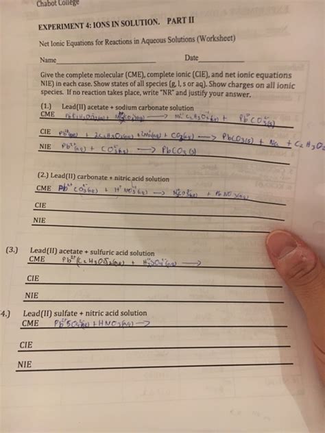 To learn what happens to ionic solutes when they dissolve in water and, to 8. Reactions In Aqueous Solution Worksheet Answers - worksheet