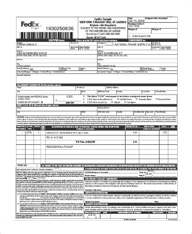 It will serve as a proof that the shipper indeed received the cargo from the carrier in. Bill of lading sample