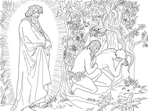 These coloring pages also include different scenes in the garden of eden that show adam and eve in different moods and times of the day. Adam and Eve Flee from the Presence of God coloring page ...