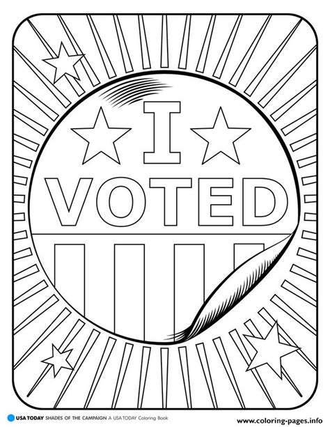 Talk to the kids about the importance of voting and what it means to have that privilege. I Voted Coloring Pages Printable