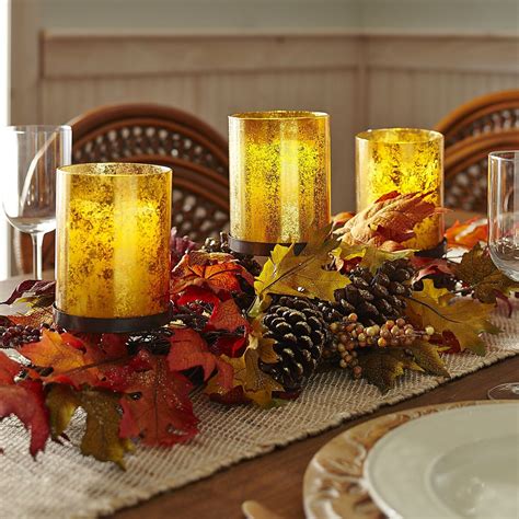 Shop from a variety of outdoor fall décor this season at pier 1. Glitter Leaf Pillar Centerpiece | Pier 1 Imports | Fall ...