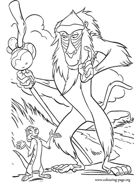 T put paint chips in your mouth. The Lion King - Rafiki and Timon coloring page