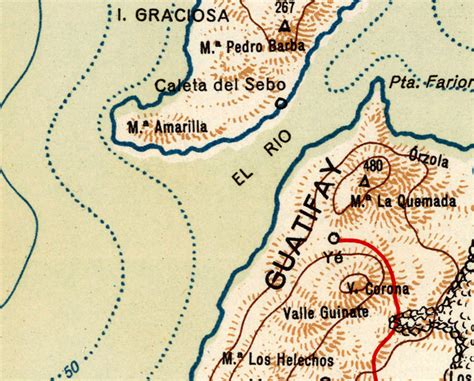 Lanzarote › map of lanzarote. Old Map of Lanzarote Island - fine reproduction - VINTAGE ...