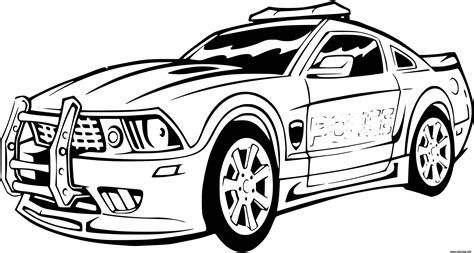 Coloriage voiture à imprimer dessin de voiture à colorier ah les voitures! Coloriage voiture de police sport mustang ford - JeColorie.com