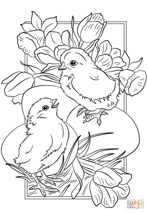 The free printable coloring page is. Easter Chicks coloring page | Free Printable Coloring Pages