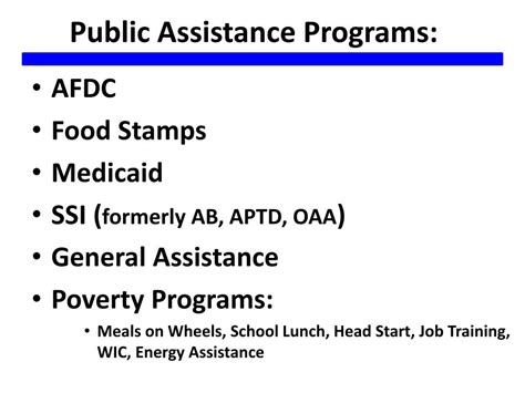Aid to families with dependent children (afdc) no longer exists. PPT - Social Welfare Programs PowerPoint Presentation ...