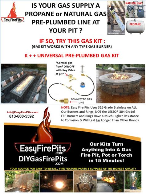 Our fire pits come in 4 sizes and styles. Do It Yourself Gas Fire Pits from EasyFirePits. Connect to ...
