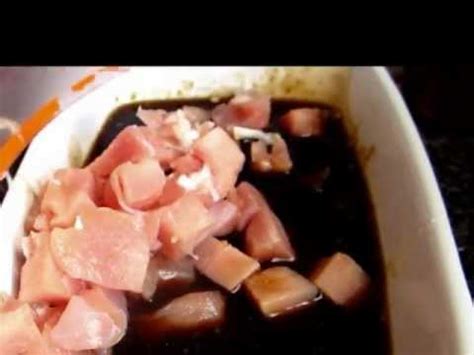 Cube chicken and prepare to cook. Baked Chicken Recipe - Chicken Cubes Baked with Soy Sause ...