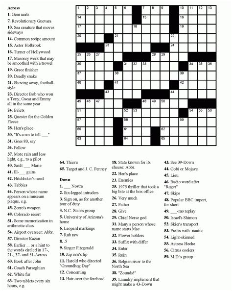 Print/export your crossword puzzle to pdf or microsoft word. Printable Hard Crossword Puzzles Free | Printable ...