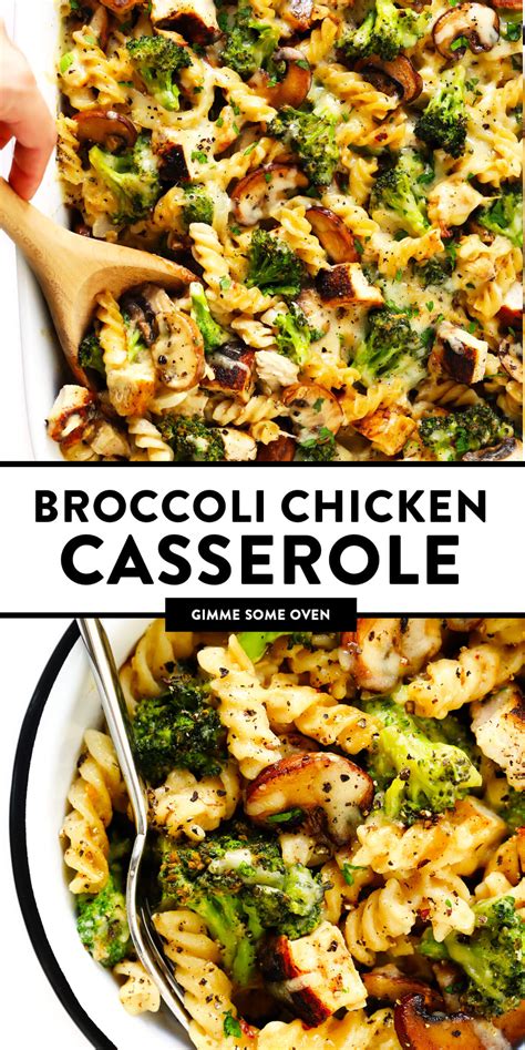 Easy healthy chicken broccoli casserole with lots of sauce, not mushy pasta and crunchy broccoli. Healthier Broccoli Chicken Casserole Recipe | Gimme Some ...