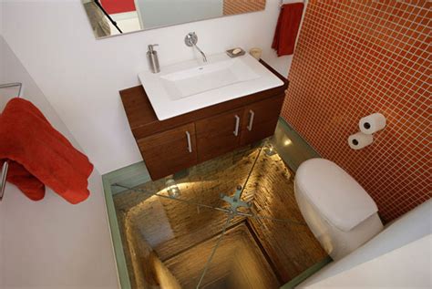 If you slip on the wet floor, the 5' code prevents you. Glass Floor Bathroom Over 15 Story Elevator Shaft | Bored ...